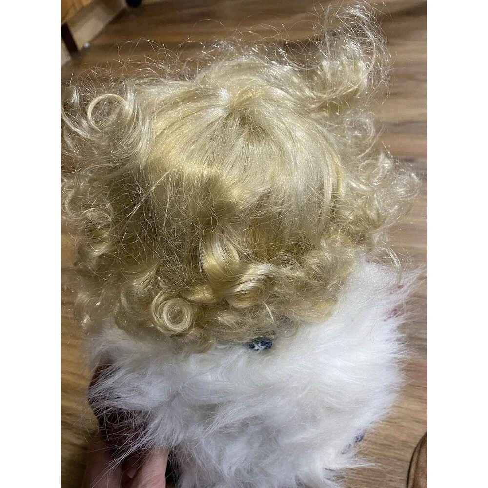 22in Porcelain Doll Patriotic Cowgirl Blonde Curls Blue Eye